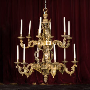 Twelve branch Baroque inspired chandelier,