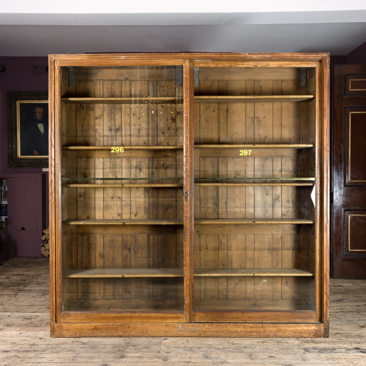 British Library Double Sided Oak, Oak Library Bookcase