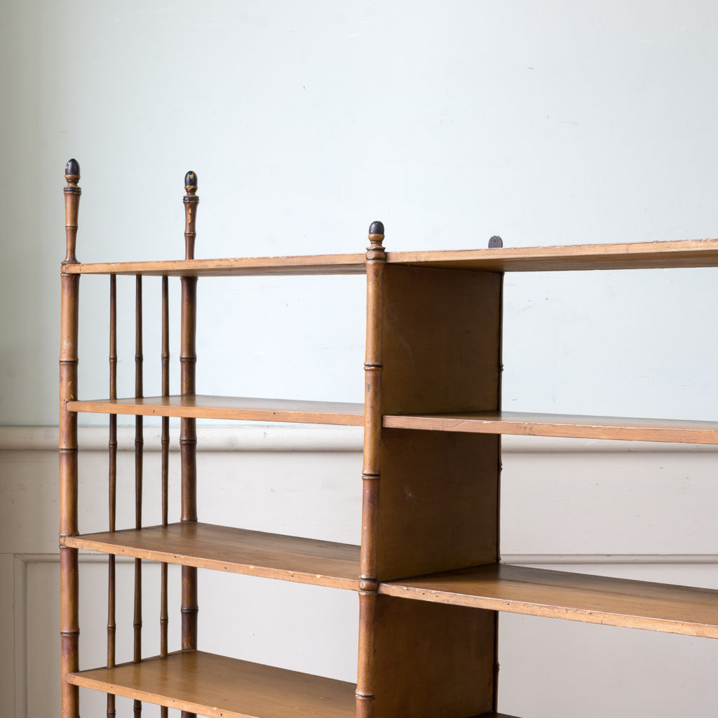 Set of Regency faux-bamboo painted shelves