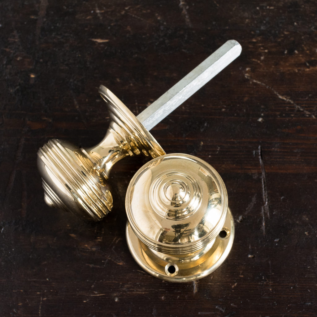 Brass Georgian style circular door knobs