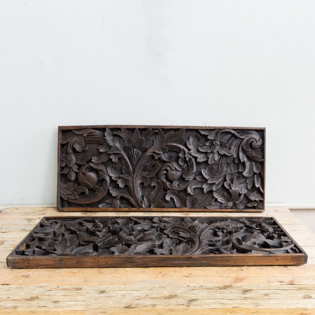 Pair of English carved oak panels