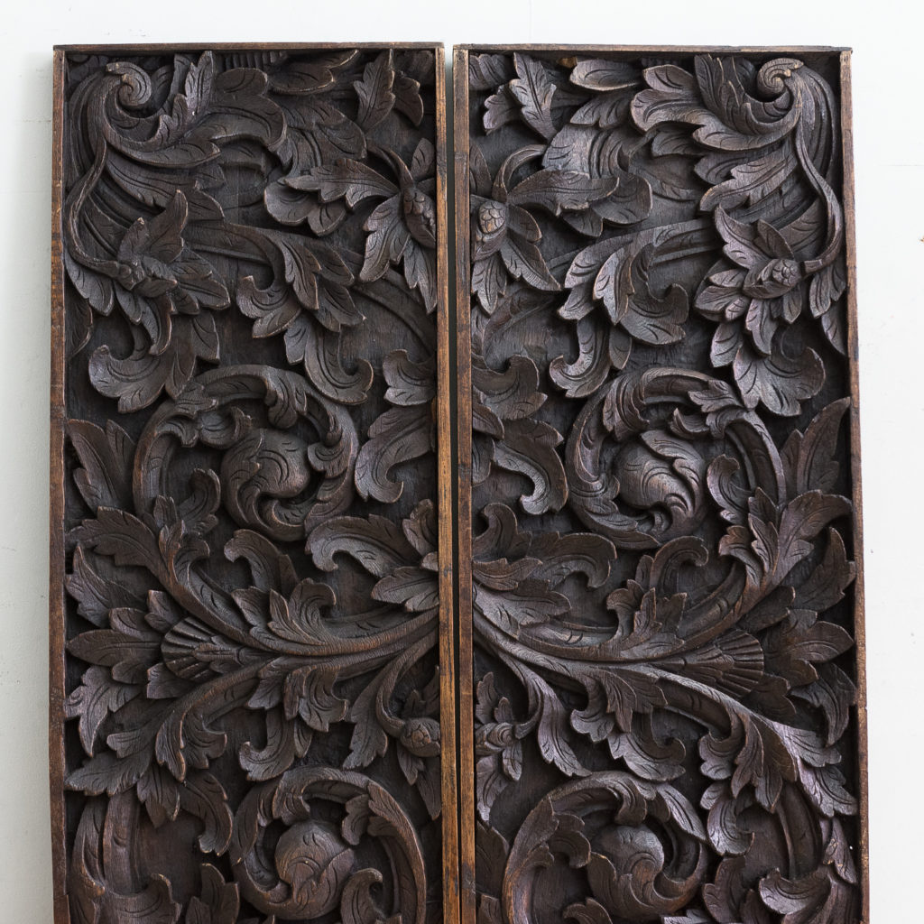 Pair of English carved oak panels