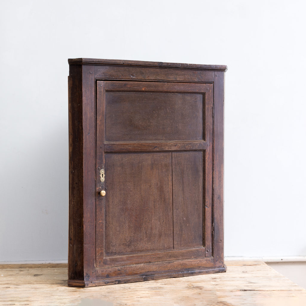 George III oak corner cupboard