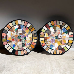 pair of mosaic table tops