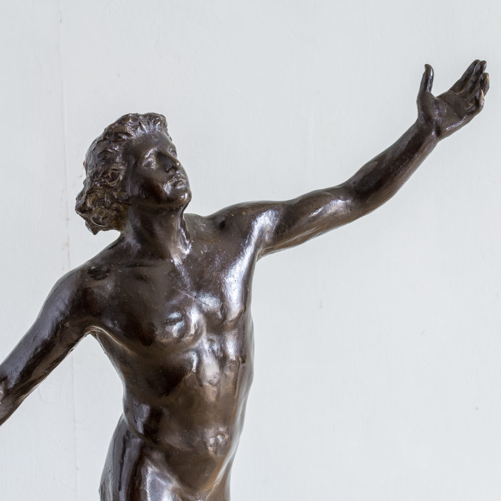 Late nineteenth century bronze figure of a male nude