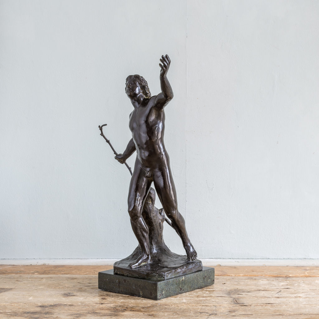 Late nineteenth century bronze figure of a male nude