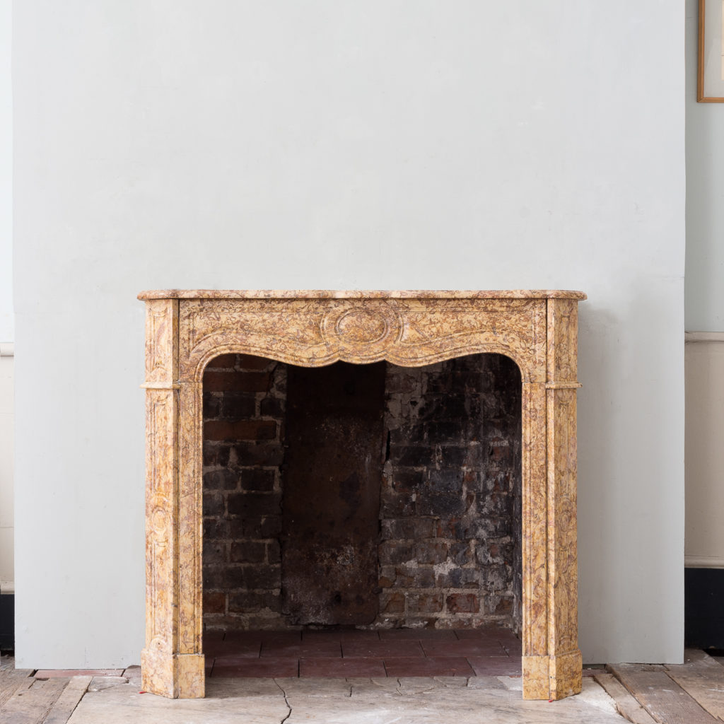 Louis XV style Pompadour fireplace in Brocatello marble