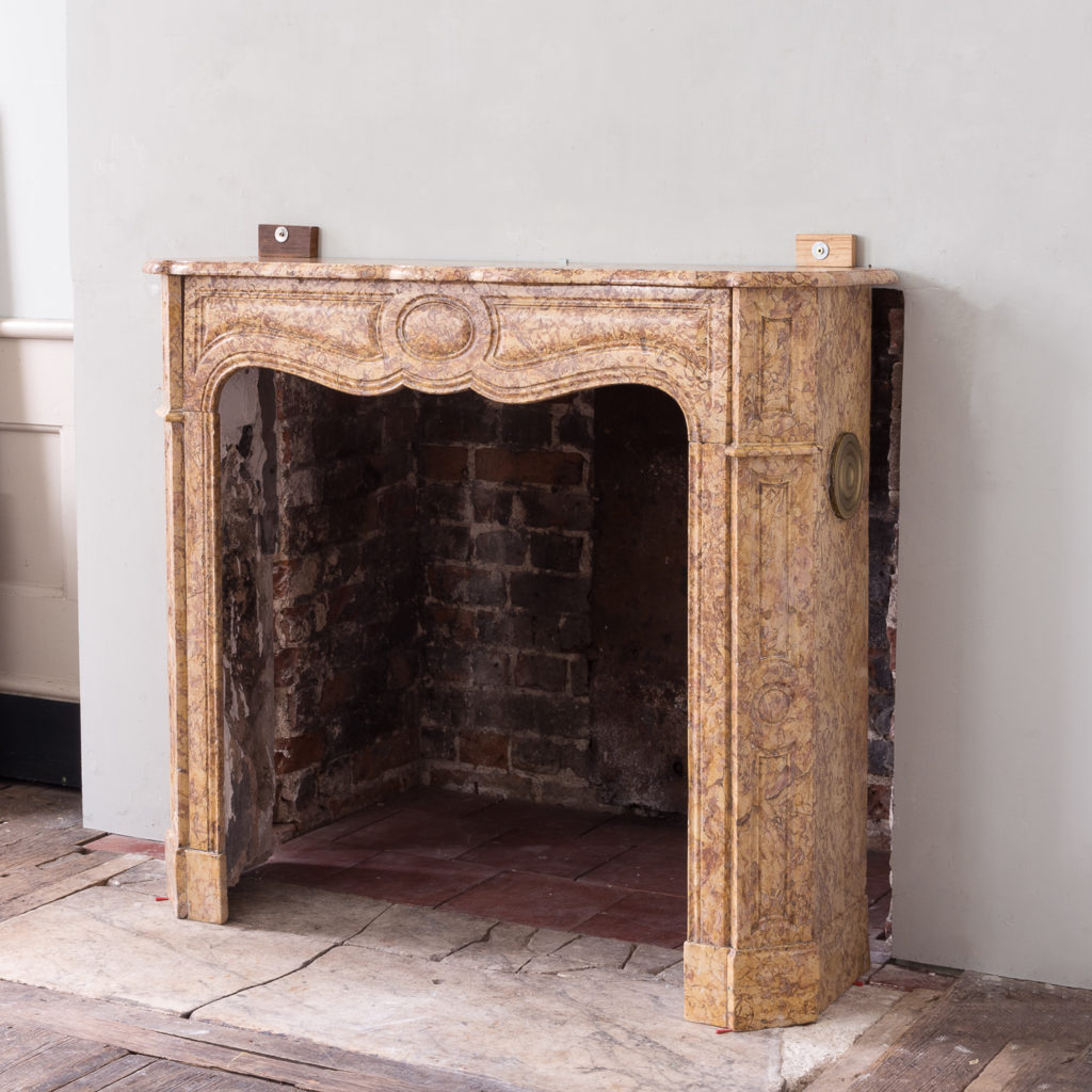 Louis XV style Pompadour fireplace in Brocatello marble