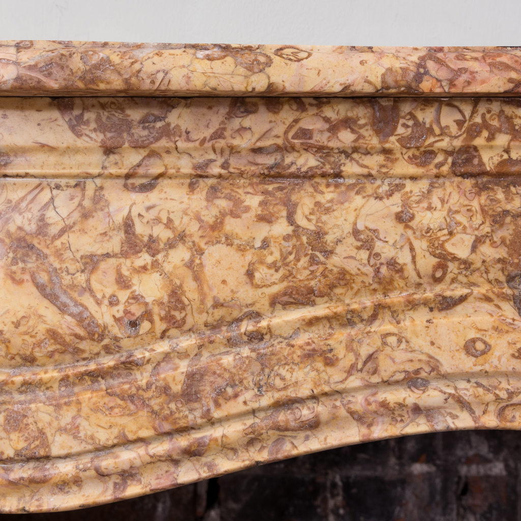 Louis XV style Pompadour fireplace in Brocatello marble