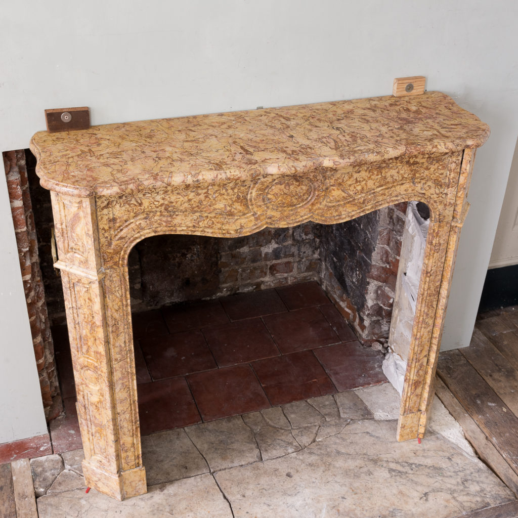 Louis XV style Pompadour fireplace in Brocatello marble