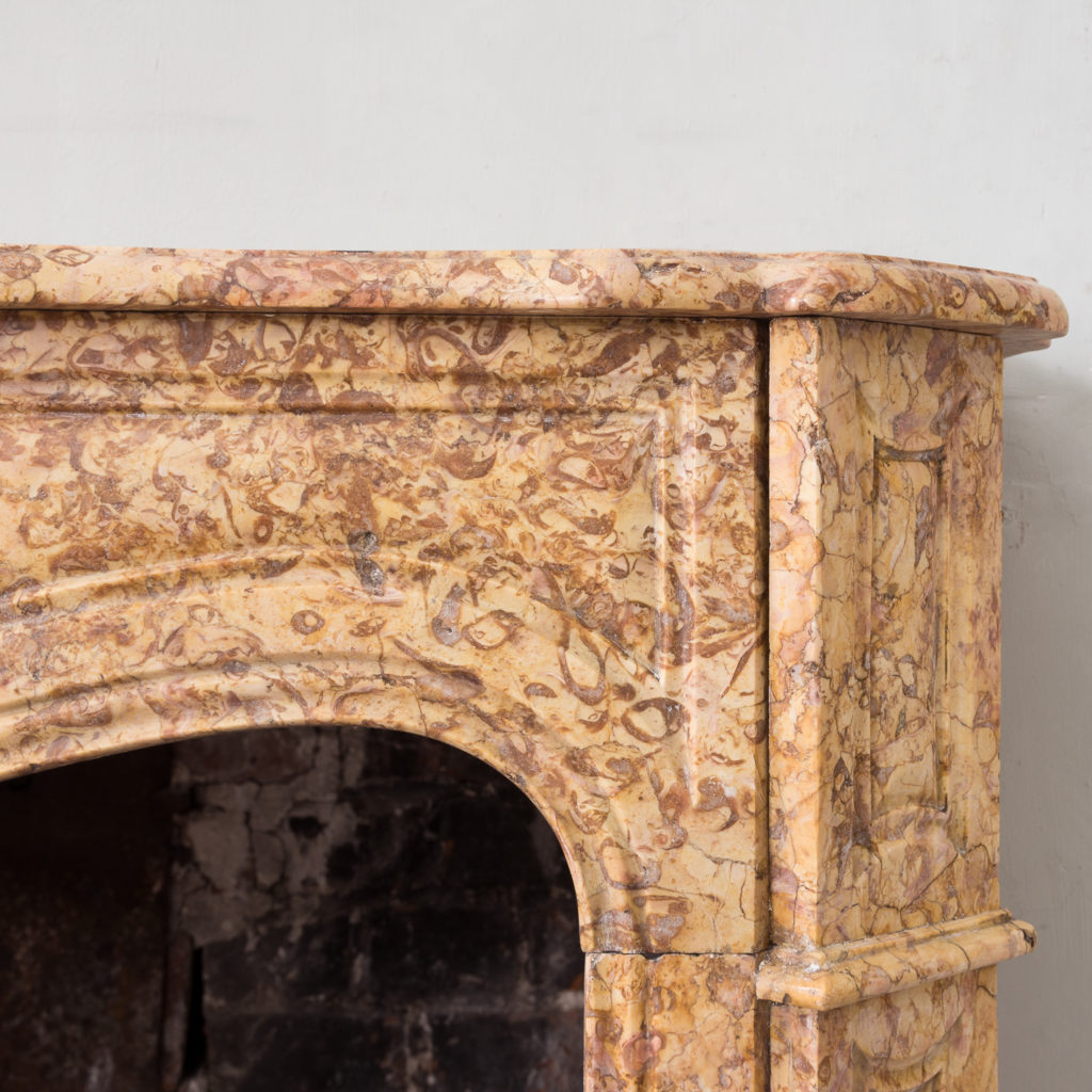 Louis XV style Pompadour fireplace in Brocatello marble