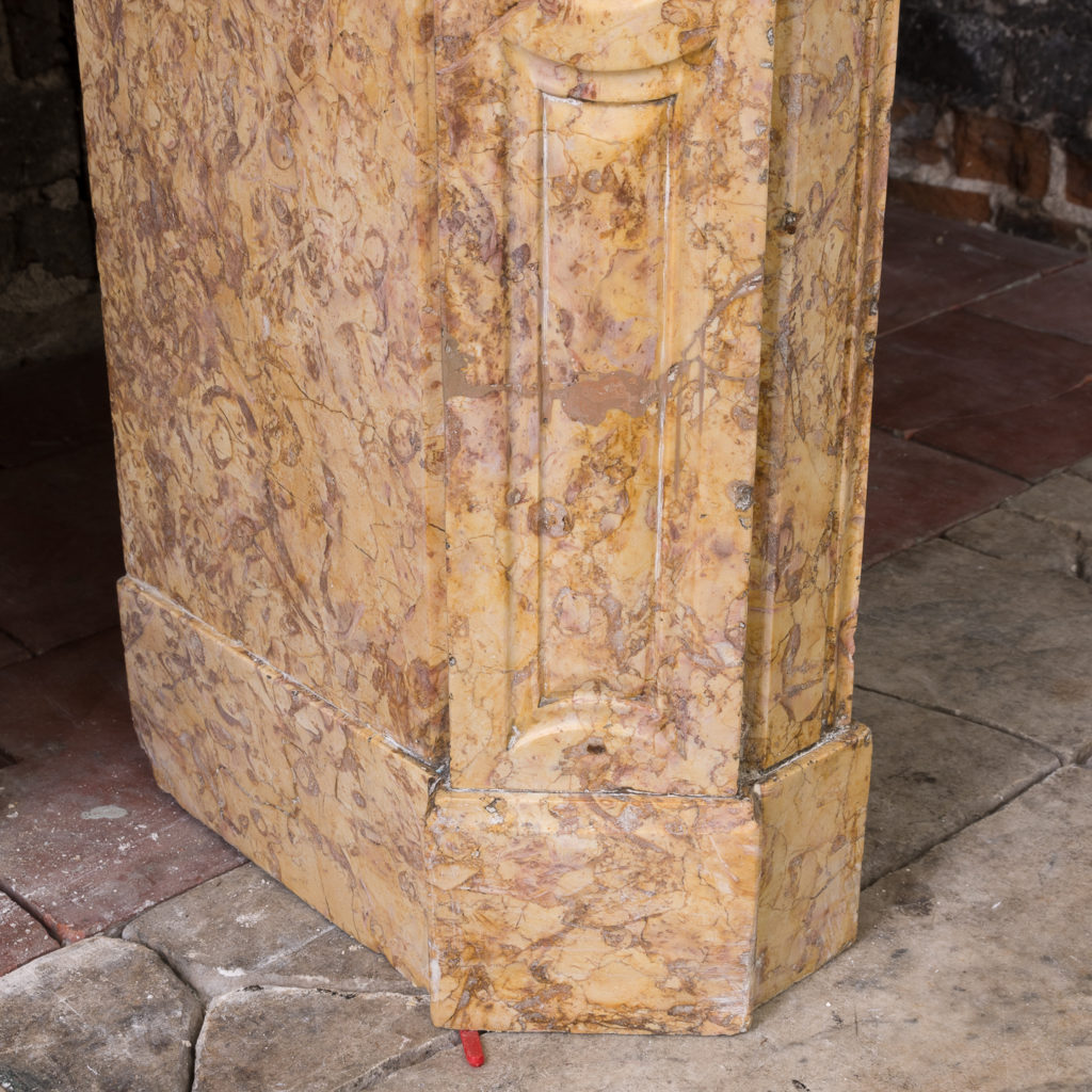 Louis XV style Pompadour fireplace in Brocatello marble