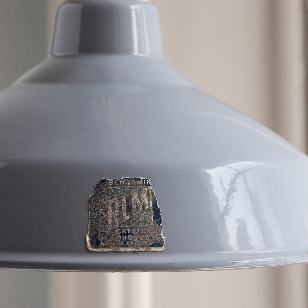 Grey enamelled light shade