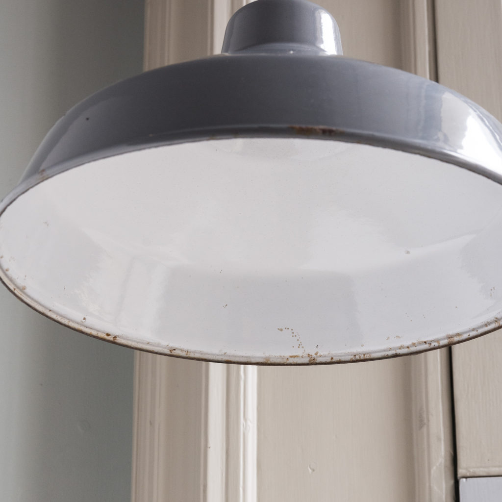 Grey enamelled light shade