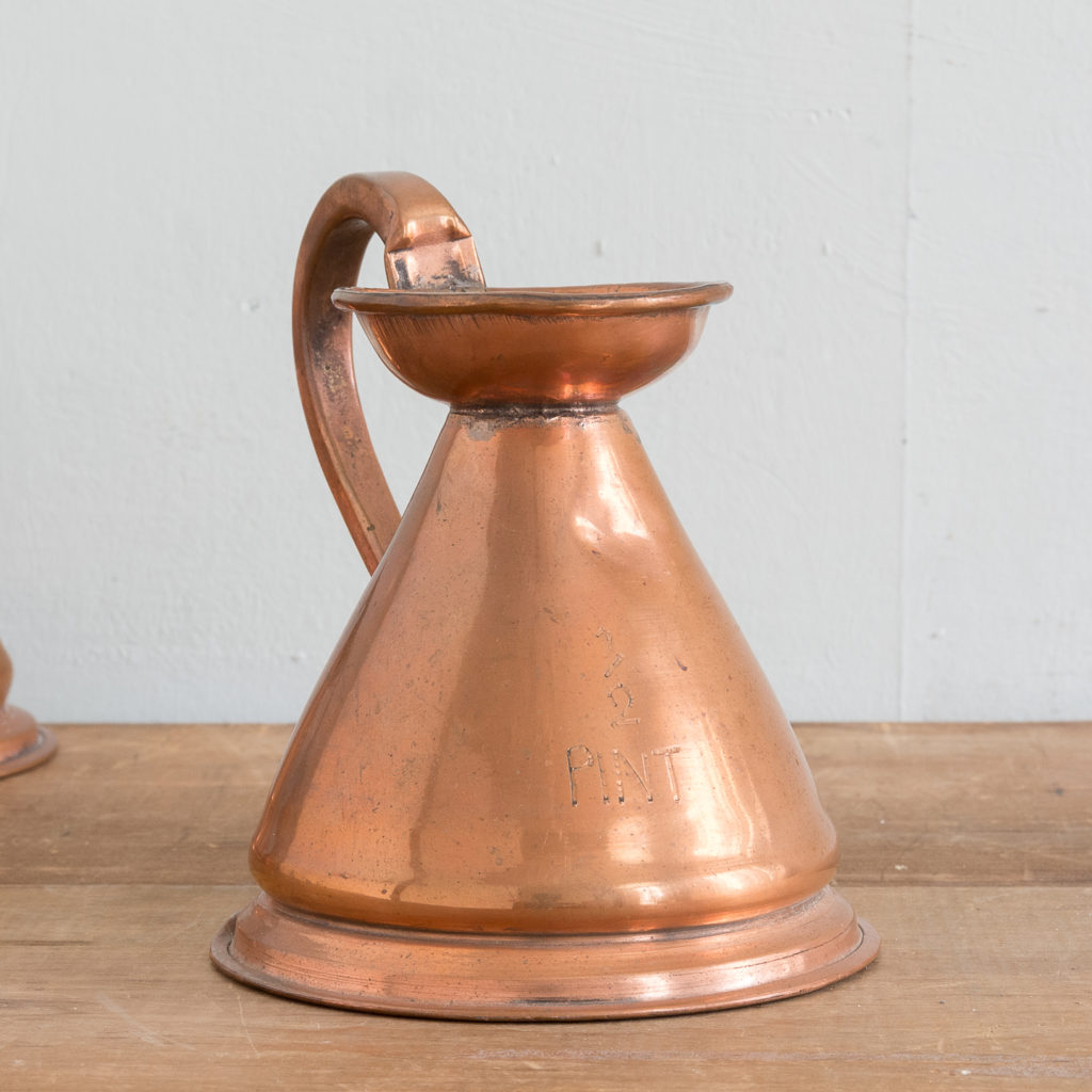 Graduated Victorian copper measuring jugs