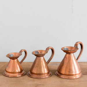 Graduated Victorian copper measuring jugs