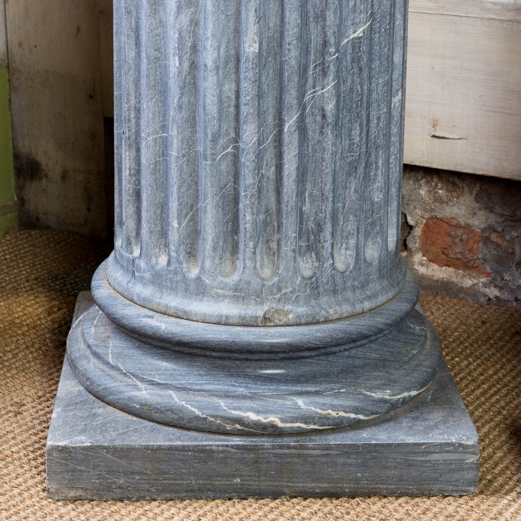 Pair of nineteenth century Bleu Turquin marble pedestals,