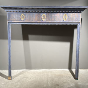 blue fireplace
