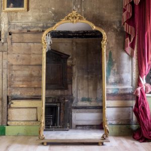 Large Victorian giltwood and composition mirror,