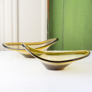 Pair of Czech glass bonbon dishes,