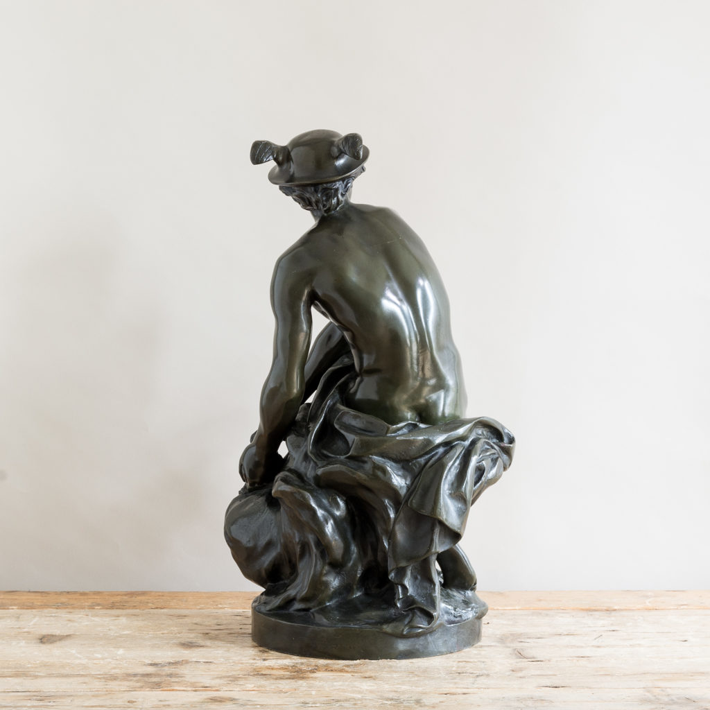 Bronze modelled on a seated Mercury by Jean-Baptiste Pigalle