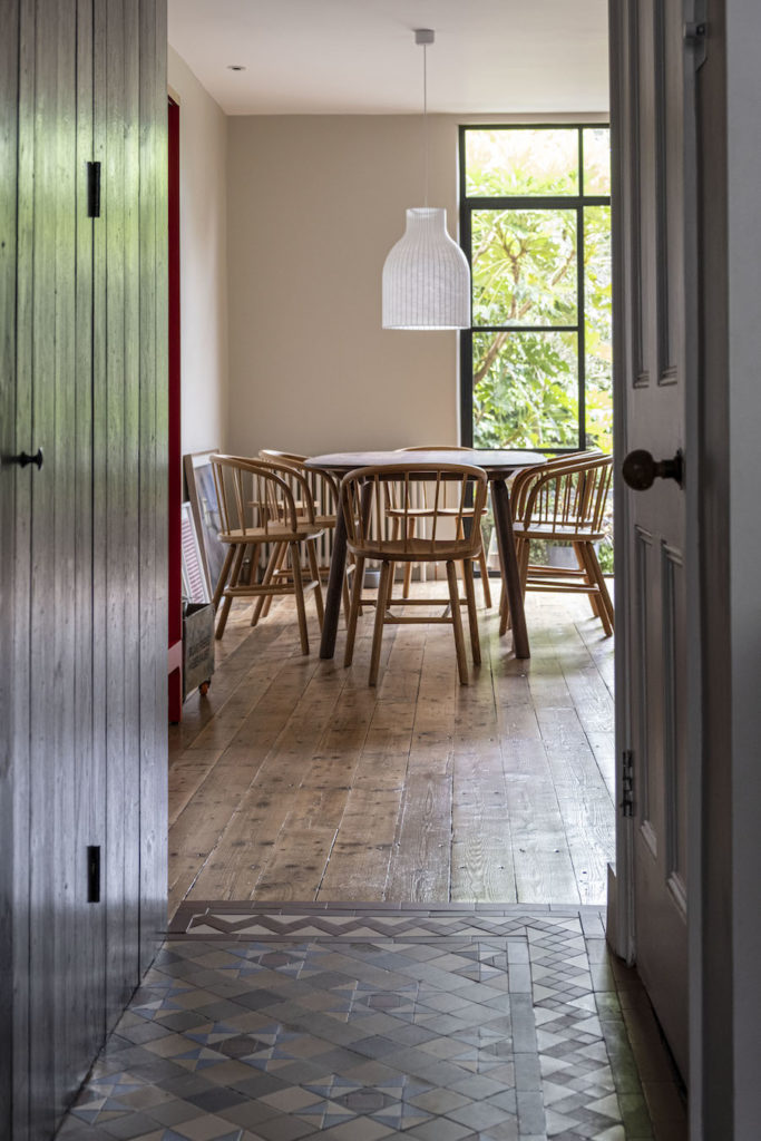 kitchen with reclaimed victorian pine