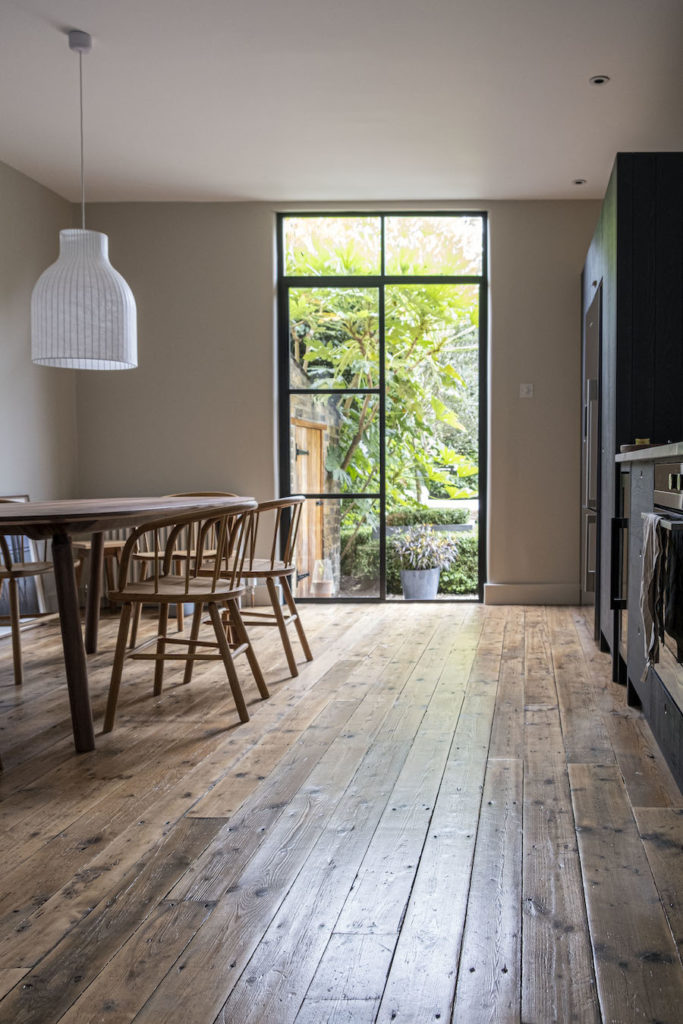 kitchen with reclaimed victorian pine