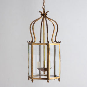 Early nineteenth century style brass hall lantern,