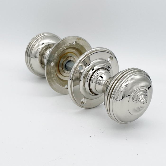 Nickel plated door knobs