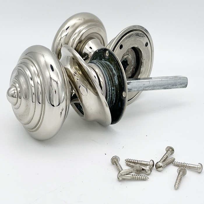 Nickel plated door knobs