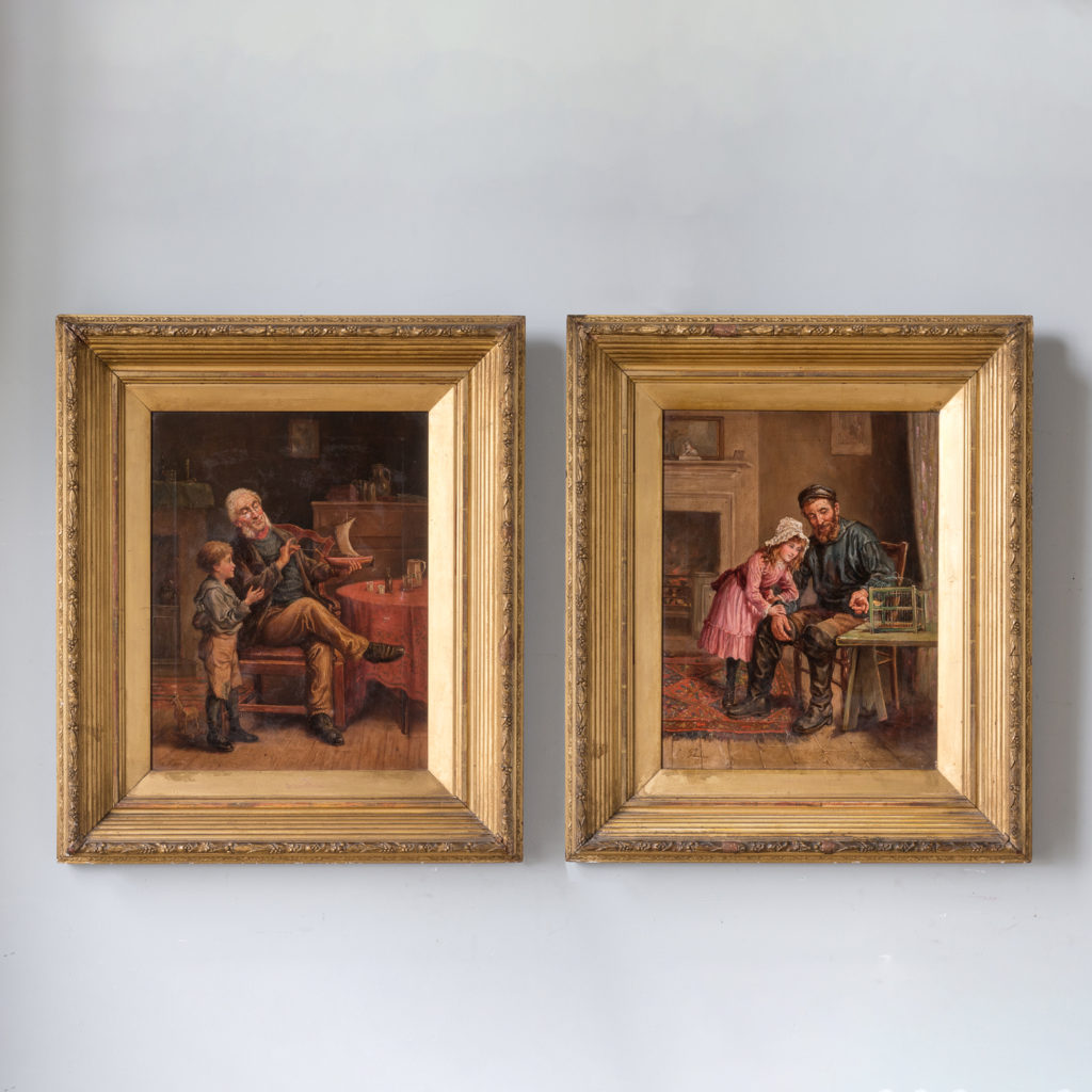 Pair of 19th century genre paintings