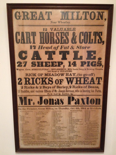 Auction Fly-poster,1864, citing Three Pigeons as a catalogue distributer