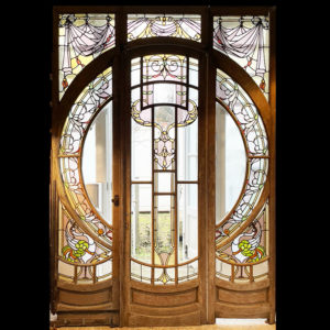 Art Nouveau stained glass entranceway