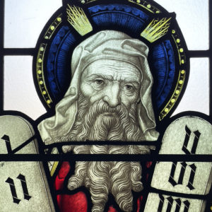 Moses stained glass window