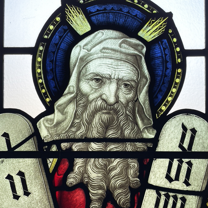 Moses stained glass window