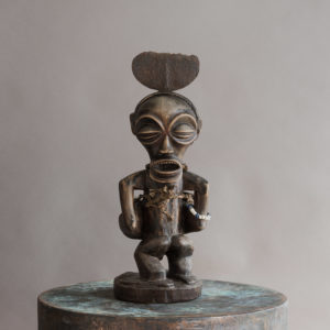 Songye standing male power figure,