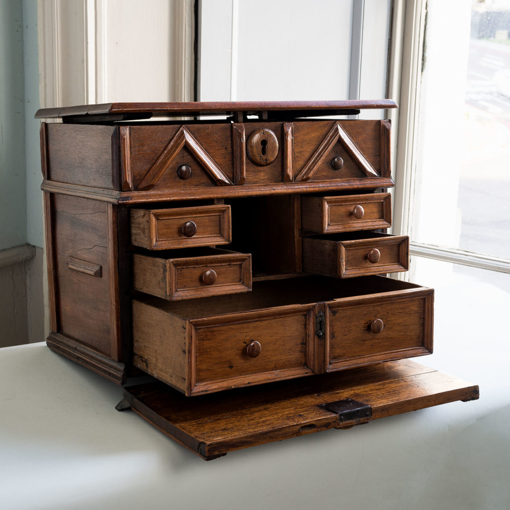 Seventeenth century style walnut writing box,