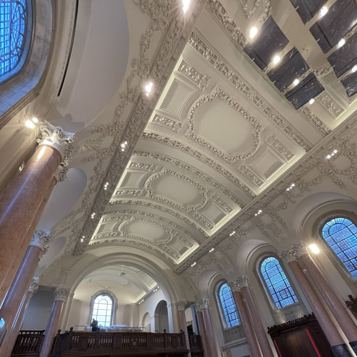 The barrel-vaulted Hall as restored - Jan 2023