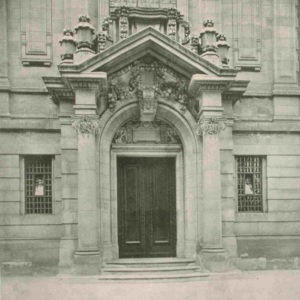 The Main Entrance to the Hall carved by Abraham Broadbent