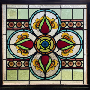 Scottish stained glass quatrefoil window