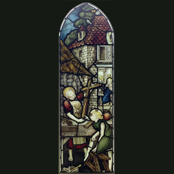 A pair of Victorian stained glass windows by Charles Eamer Kempe