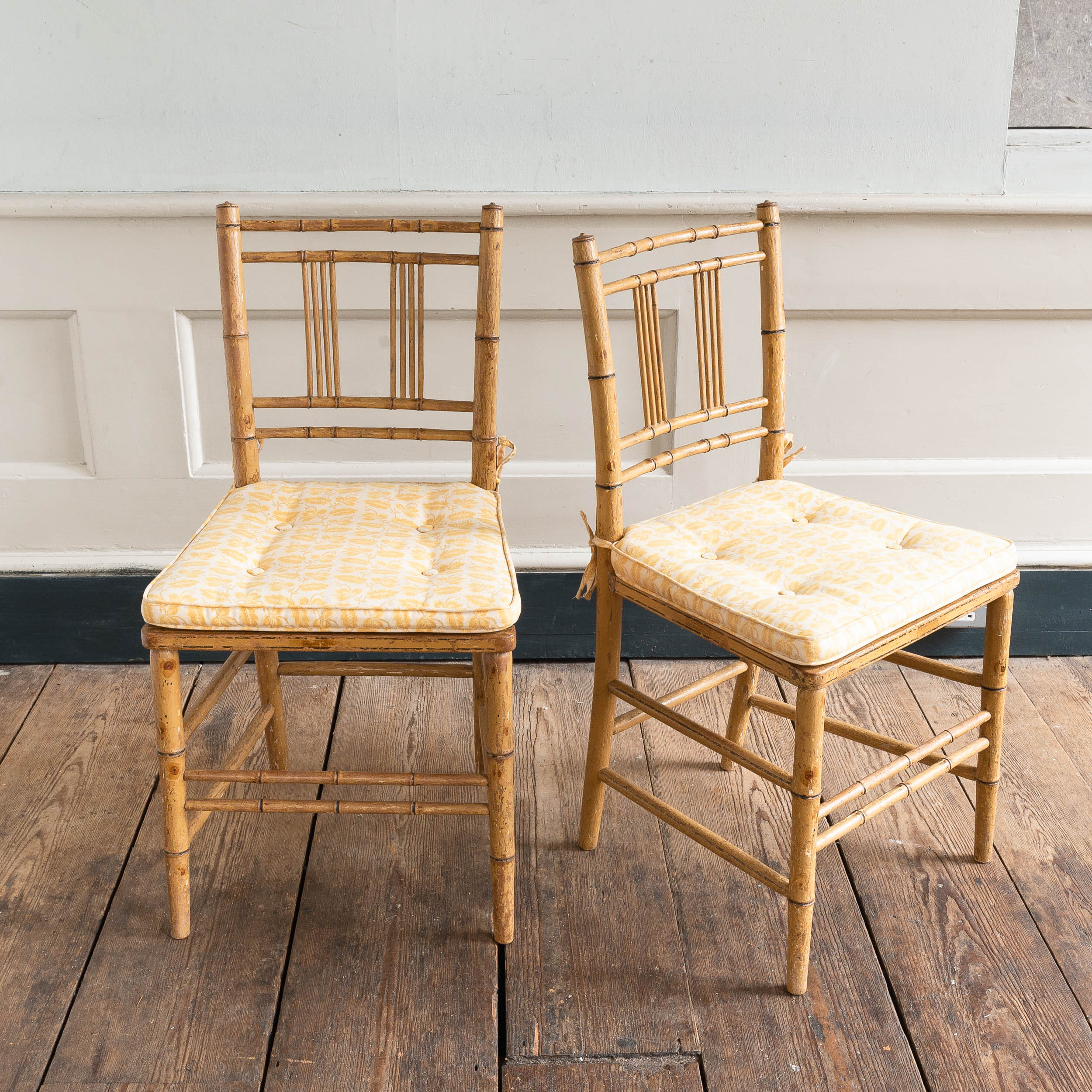 Pair of nineteenth century faux bamboo side chairs LASSCO