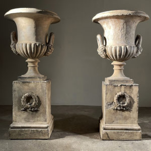 Pair of Blashfield stoneware garden urns