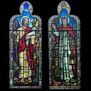 Stained glass windows by Atkinson Bros after Henry Payne