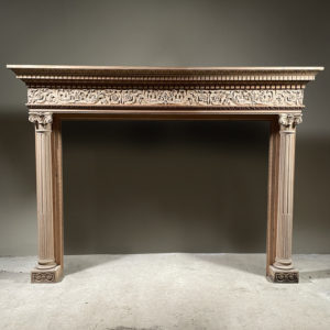 carved wooden fireplace