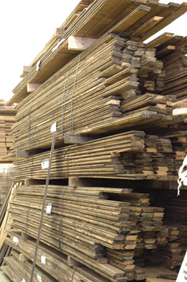 stacked floorboards